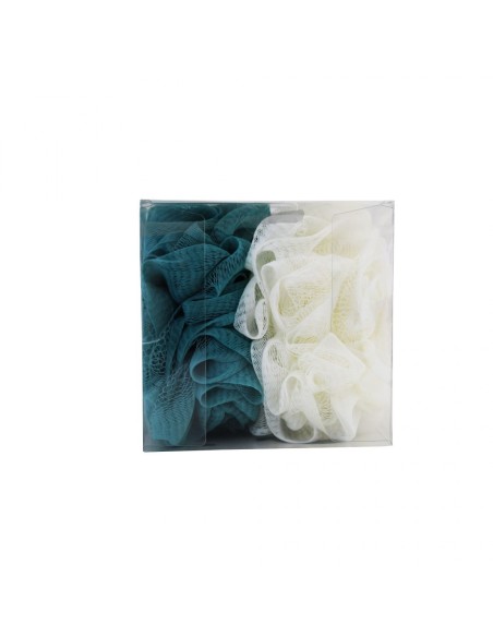 Houppette de Bain (2-Pack/Blanc & Bleu)