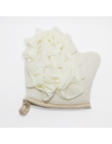Gant Exfoliant avec Fleur de Bain (Beige)