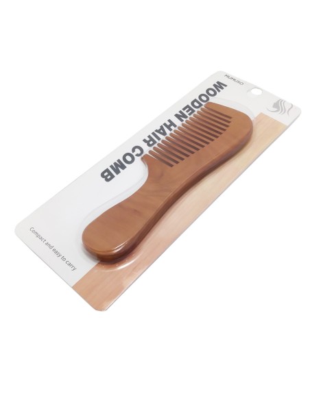 Peigne à Cheveux en Bois avec Manche (Dents Larges)