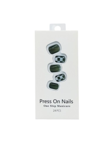 Faux Ongles en Damiers Jade