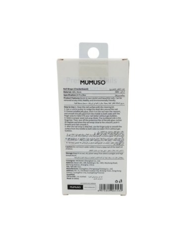 Faux Ongles en Damiers Noir et Blanc