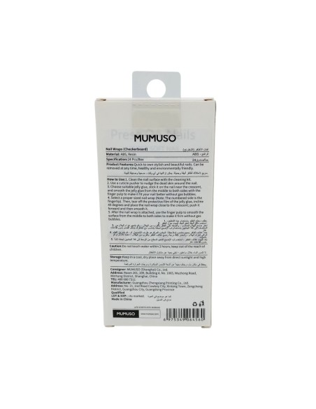 Faux Ongles en Damiers Noir et Blanc