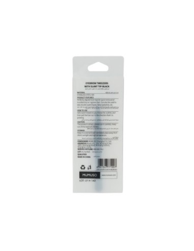 Pince à Sourcils avec Pointe Inclinée-Noire