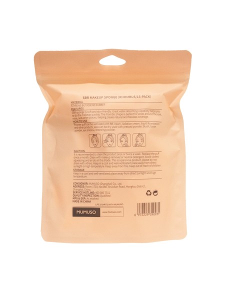 Lot de 15 Éponges de Maquillage Losange Sbr