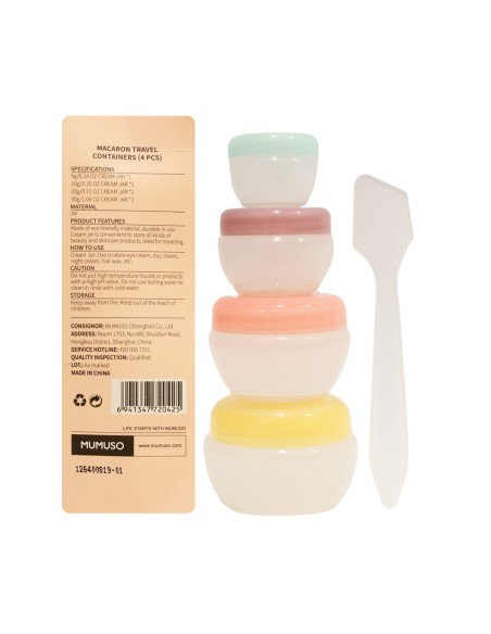 Récipients de Voyage en Forme de Macarons (4 Pièces)