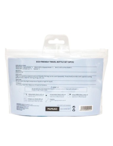 Set de 6 Bouteilles de Voyage Écologiques