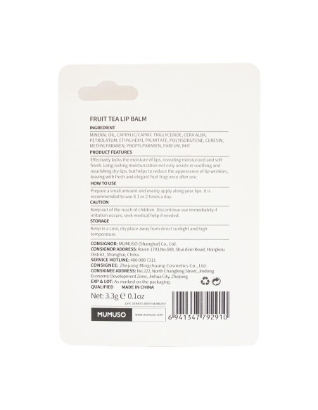 Baume à Lèvres Au Thé Aux Fruits