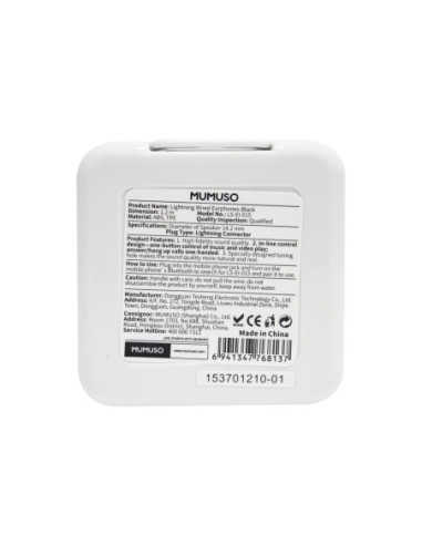 Ecouteurs avec Fil Lightning - Noir -