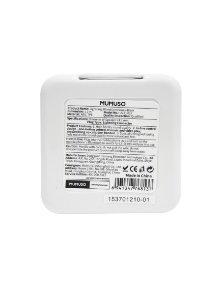 Ecouteurs avec Fil Lightning - Noir -