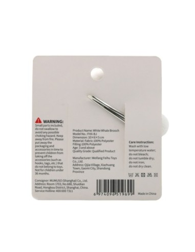 Broche en Forme de Baleine Blanche