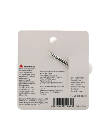 Broche en Forme de Baleine Blanche