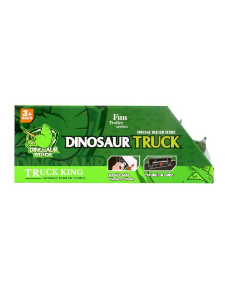 Ensemble de Jouets de Camion Porteur de Dinosaures (Tracteur Triceratops)