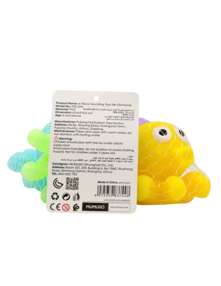 Ensemble de 4 Jouets Sonores (Poulpe)