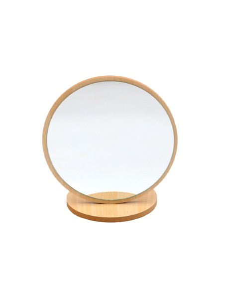 Miroir Rond Pliant (Base et Cadre en Bois)