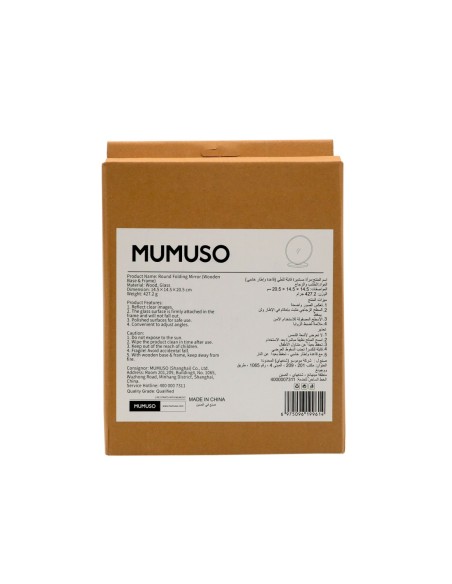 Miroir Rond Pliant (Base et Cadre en Bois)