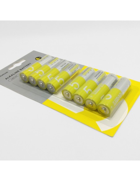 8 Piles Alcalines Aa Sans Mercure - Jaune