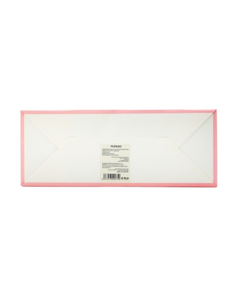 Sac Cadeau (M) Rose avec Motif Cœur en Feuille Dorée