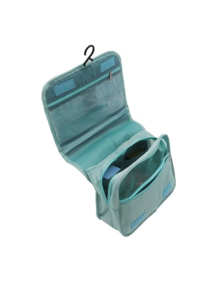 Trousse de Toilette avec Crochet de Suspension (Bleu-Vert)