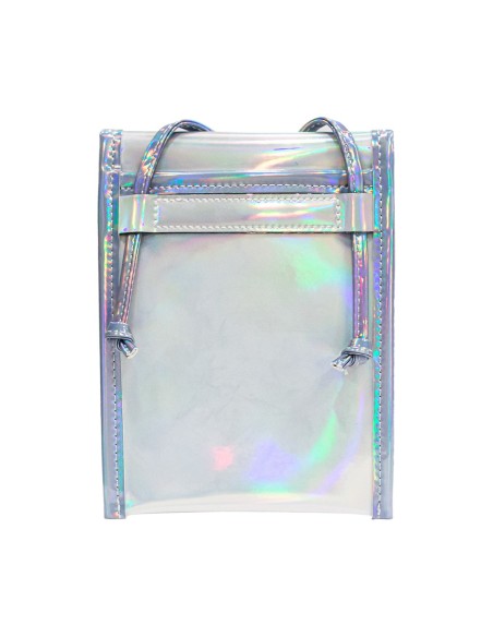 Pochette Laser pour Téléphone Portable avec Couvercle Rectangulaire-Argenté