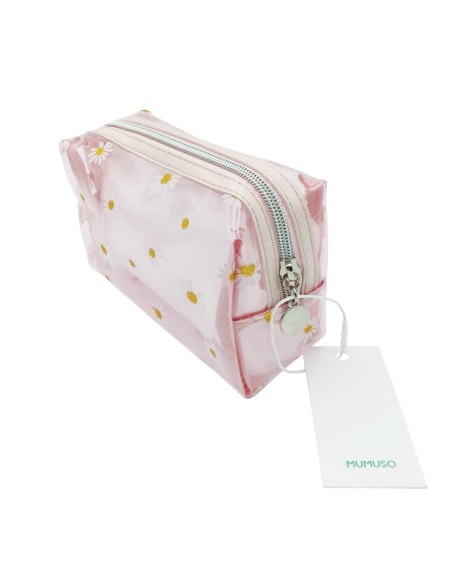 Pochette Cosmétique Transparente (Marguerite/Rose)