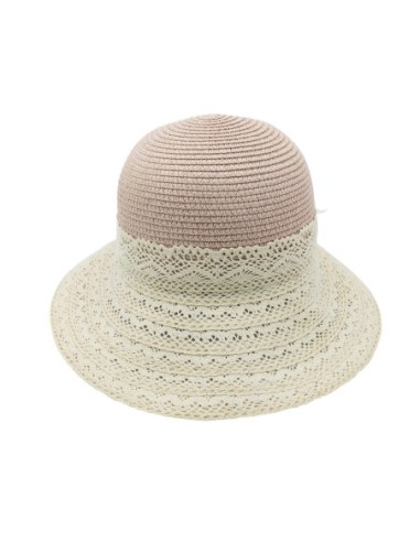 Chapeau de Paille avec Nœud Papillon (Rose)