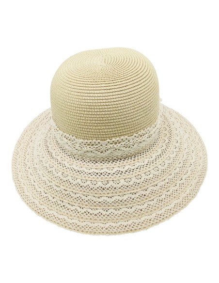 Chapeau de Paille avec Nœud Papillon (Beige)
