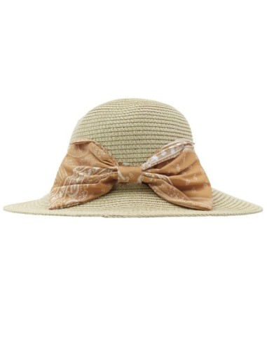 Chapeau de Paille avec Nœud Papillon (Beige)