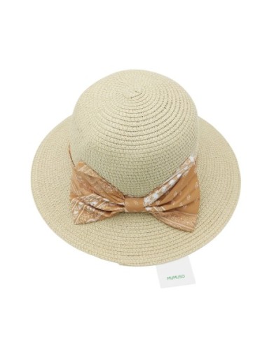 Chapeau de Paille avec Nœud Papillon (Beige)